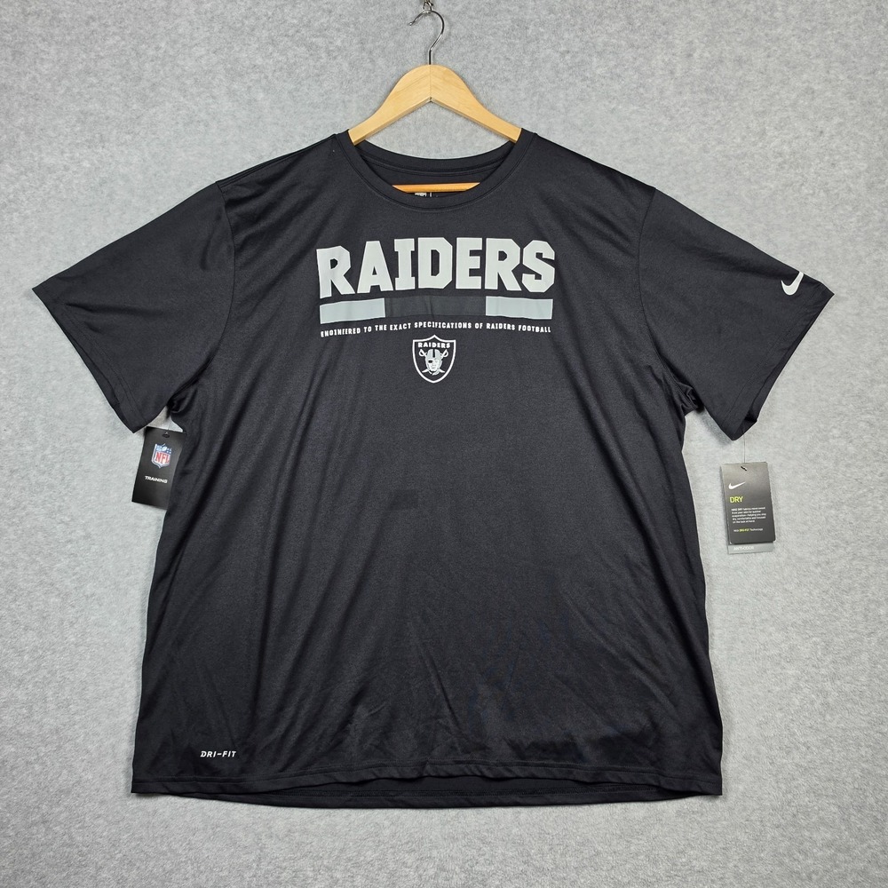 Nike Las Vegas Raiders Tee Sz 3XL Black Silver The Nike Tee Dri-Fit Training NEW